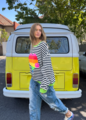 Hammill & Co Heart Stripe Waffle Sweat