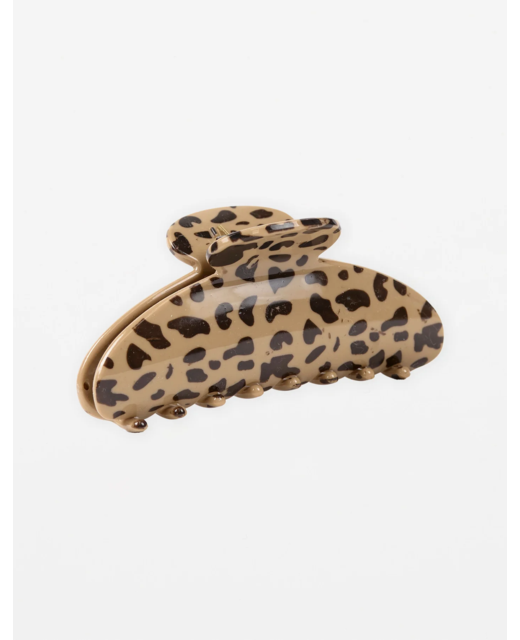 Stella + Gemma Cheetah Hair Claw - Tan/Black