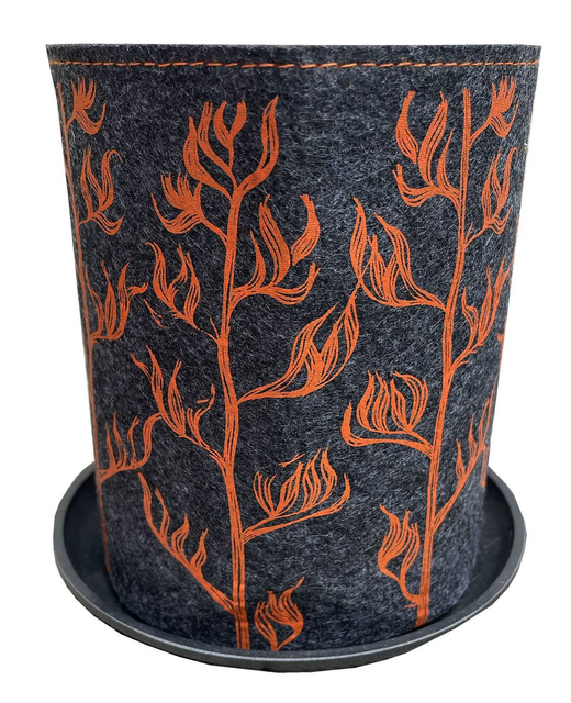 Livewires Harakeke Orange on Grey Grow Bag