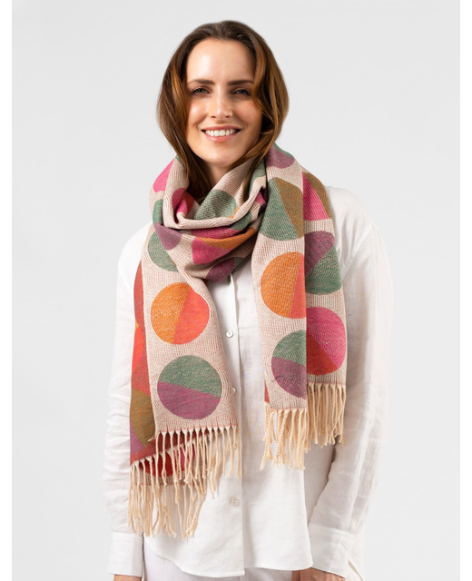 Stella + Gemma Green & Pink Circles Scarf