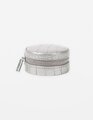 Stella + Gemma Small Round Jewel Box - Silver Croc