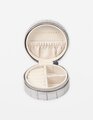 Stella + Gemma Small Round Jewel Box - Silver Croc