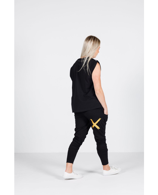 Apartment Pants - Black with Gold X