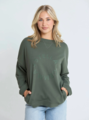 Stella + Gemma Newport Pocket Crew - Winter Moss