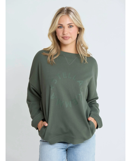 Stella + Gemma Newport Pocket Crew - Winter Moss