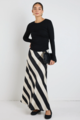 Among The Brave Fiery Satin Bias Maxi Skirt