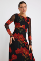 Among The Brave Location Mesh LS Midi Dress