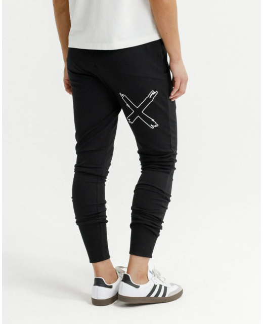 Homelee Apartment Pants - Winter Weight Black with White X Outline