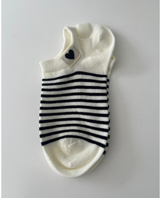 Stella + Gemma Black Stripes with Heart Logo Socks
