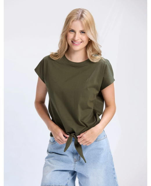 Stella + Gemma Top Knot Top - Army