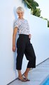 Oh3 Wide Leg Mid Length Trousers