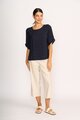 Oh3 Wide Leg Mid Length Trousers