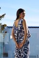 Foil Sleeveless Pleat Back Top