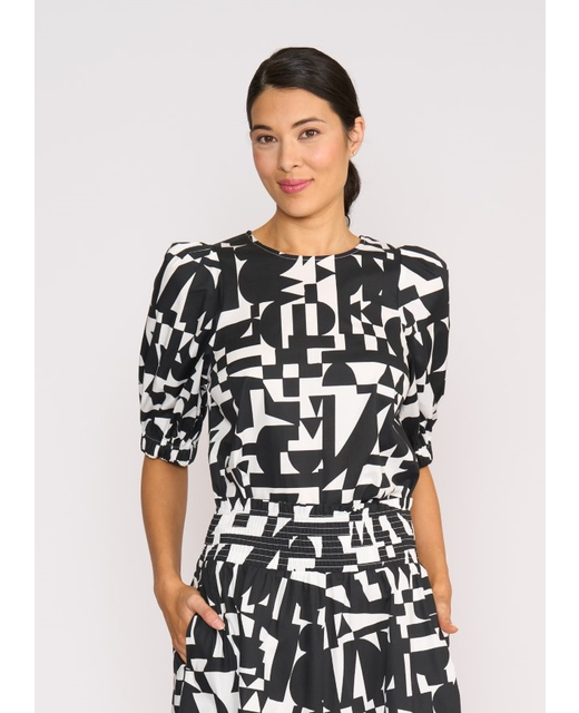 Foil Swing Volume Sleeve Top