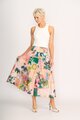 Foil A Line Shirred Waist Skirt