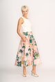 Foil A Line Shirred Waist Skirt
