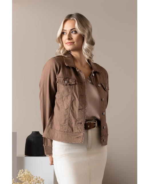 Vassalli Linen Jacket with Frayed Seams