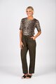 Vassalli Slim Leg Ankle Grazer Elastic Waist Linen Pant
