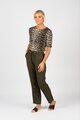Vassalli Slim Leg Ankle Grazer Elastic Waist Linen Pant