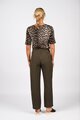 Vassalli Slim Leg Ankle Grazer Elastic Waist Linen Pant