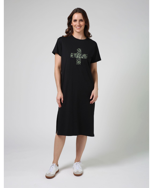 Stella + Gemma Maxine Tee Dress Ibiza Bloom - Black