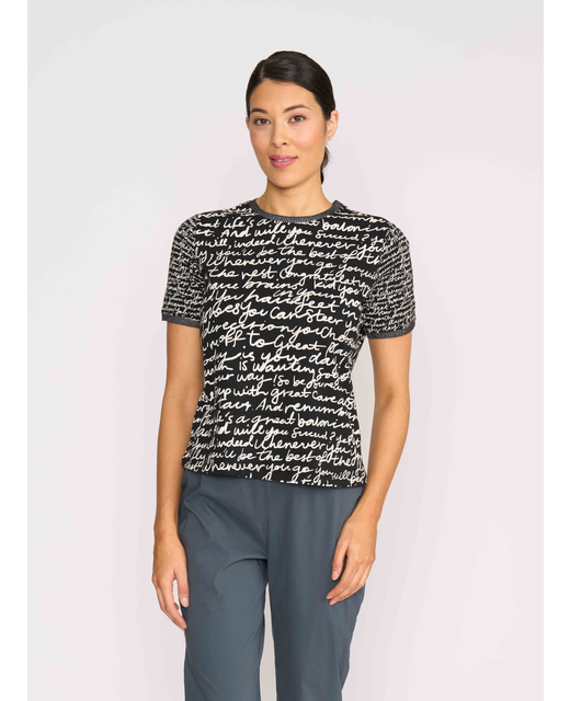 Memo Contrast Rib T-Shirt