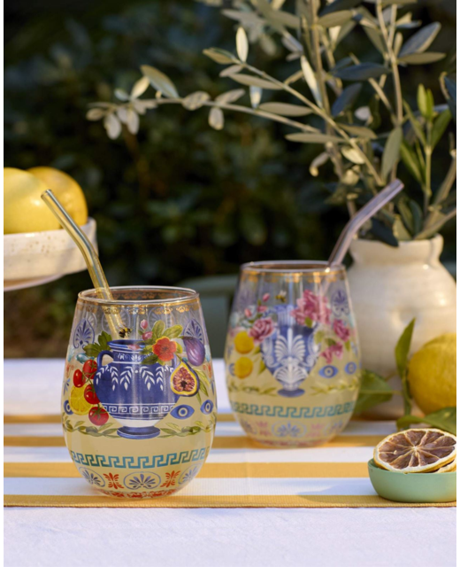 Livewires Mediterranean Summer Set of 2 Glass Tumblers