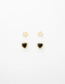 Stella + Gemma Gold Stars & Hearts Earrings - Set of 2