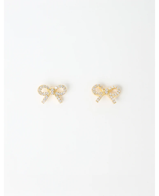 Stella + Gemma Gold Crystal Bow Earrings