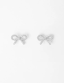 Stella + Gemma Silver Crystal Bow Earrings