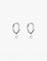 Stella + Gemma Silver Hoop with Hanging Crystal Earrings