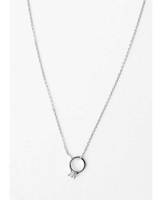 Stella + Gemma Silver Diamond Crystal Ring Necklace