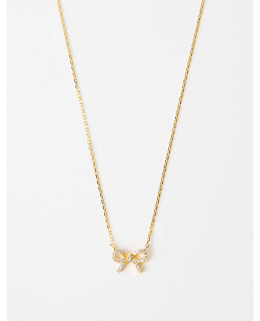 Stella + Gemma Gold Crystal Bow Necklace