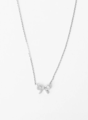 Stella + Gemma Silver Crystal Bow Necklace