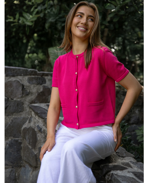 Stella + Gemma Rue Cardi - Barbie Pink