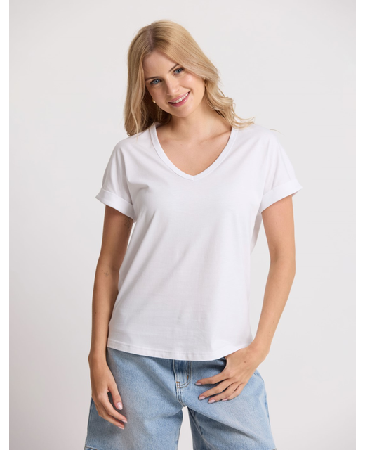 Stella + Gemma Soho Cuff V Tee - White