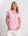Stella + Gemma Soho Cuff V Tee - Candy/Red Stripe