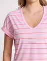 Stella + Gemma Soho Cuff V Tee - Candy/Red Stripe