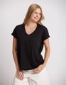 Stella + Gemma Soho Cuff V Tee - Black