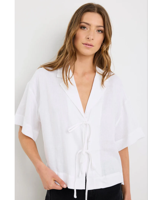 Stories Be Told Fasten Tie Front Shirt