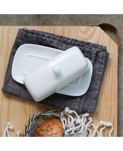 Livewires White Rectangle Butter Dish