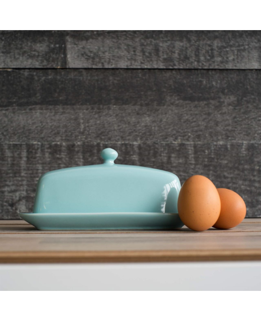 Livewires Eggshell Blue Rectangle Butter Dish
