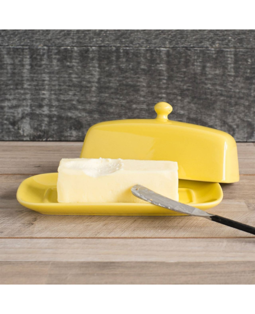 Livewires Lemon Rectangle Butter Dish