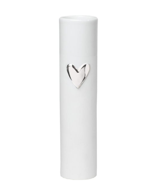 Livewires Silver Heart Porcelain Vase