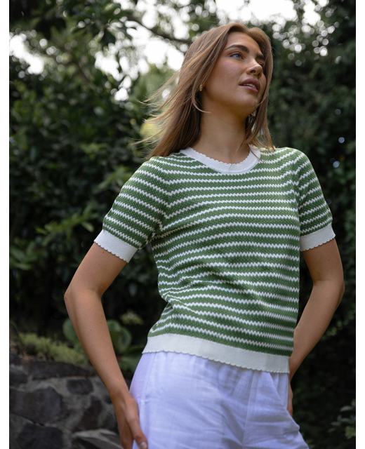 Stella + Gemma Charly Top - Emerald Stripe