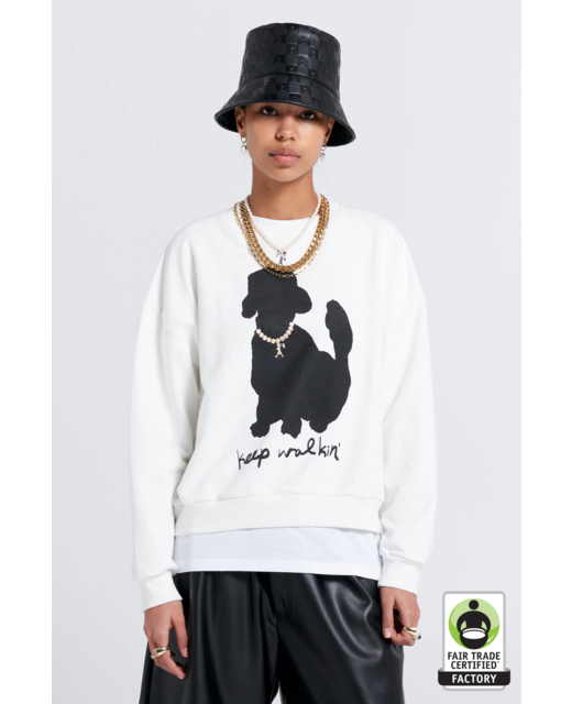 Karen Walker Keep Walkin' Organic Cotton Crewneck Sweatshirt