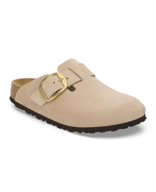 Birkenstock Boston Big Buckle Regular Nubuck Clog - Sandcastle