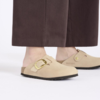 Birkenstock Boston Big Buckle Regular Nubuck Clog - Sandcastle