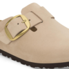 Birkenstock Boston Big Buckle Regular Nubuck Clog - Sandcastle