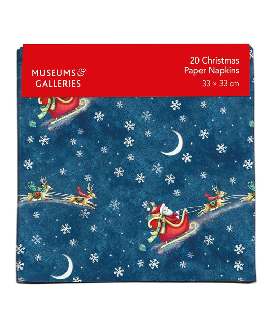 Livewires Santa Over the Rooftops Christmas Paper Napkins 20pk